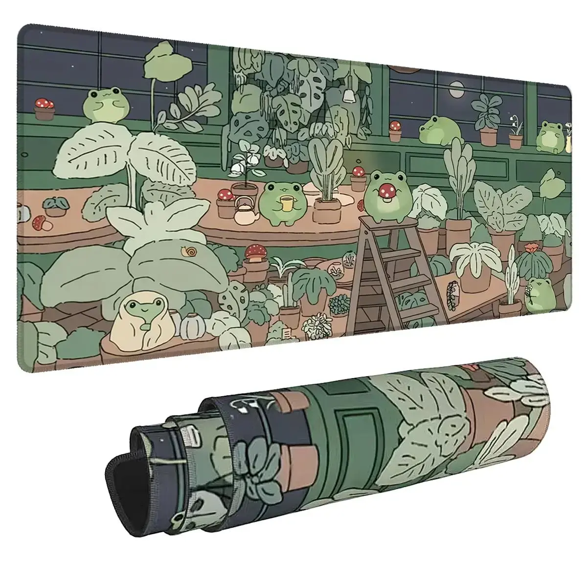 Frog Pattern Mouse Pad, Large Gaming Mouse Pad, Keyboard Desk Mat, Non-slip Rubber Base Mouse Pad, Stitched Edges Keyboard Desk Pad for School Office Home, Extended Mousepad, Gaming Desk Accessory, Computer Accessories For Desk