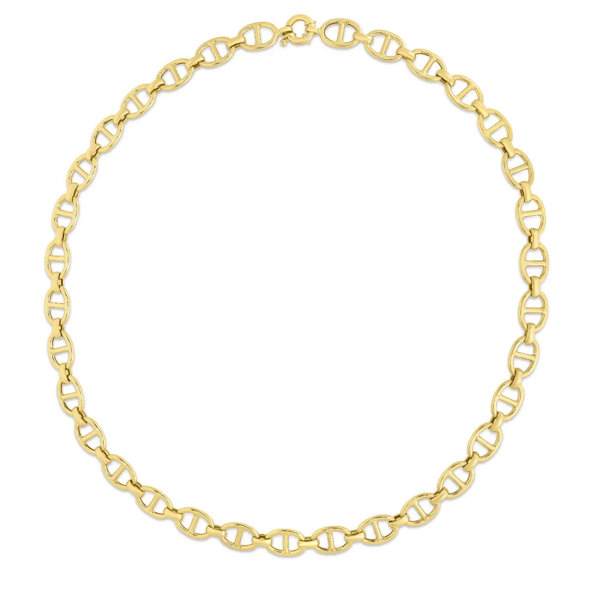14K Gold 8.8mm 18In Mariner Chain Necklace