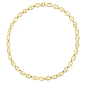 14K Gold 8.8mm 18In Mariner Chain Necklace