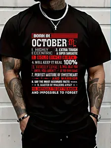 100% Cotton October Birthday Gifts - Born In October Scorpio T-Shirt Women's Men's Graphic Tee Crew Neck summer vacation Tops