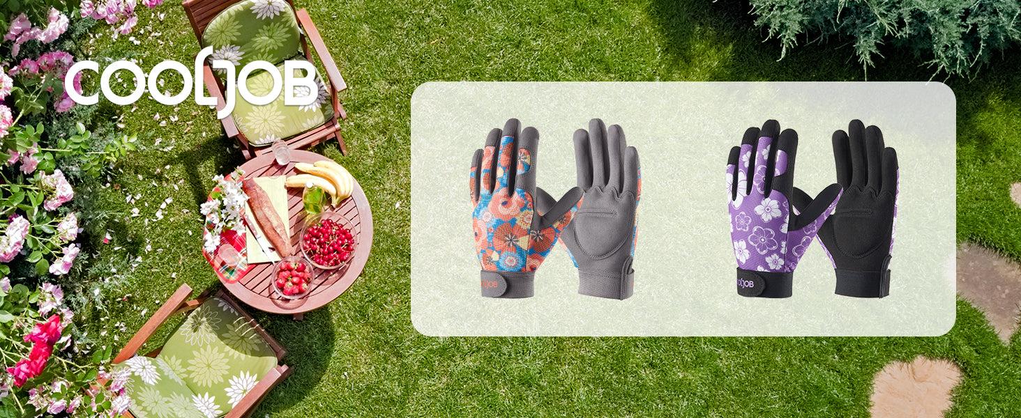 COOLJOB Thorn Proof Gardening Work Gloves for Women, Puncture Resistant Anti-Slip, Touchscreen (Orange)