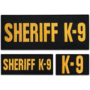 3-Pcs Sheriff K9 Patch Set Tactical Hook & Loop Patches for Vests, Dog Harnesses & Law Enforcement