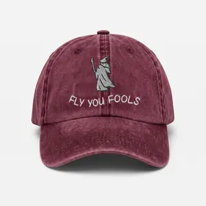 Fly You Fools Embroidered Hat, LOTR Embroidered Hat, Middle Earth Fantasy Gift, LOTR Aesthetic Hat