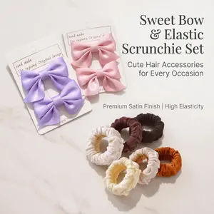 10-piece hair clip and scrunchie set for women and girls—dopamine hair accessory set (includes 4 bow hair clips and 6 retro minimalist headbands). Suitable for all seasons. It's a favorite among fashion enthusiasts.