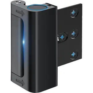Home Security Door Reinforcement Lock Safety Latch Extra Front Doors Security Devices, Anti Door Kick in Safety Protector for Door Inside, Child Proof Aluminum Locks Black 1Pack
