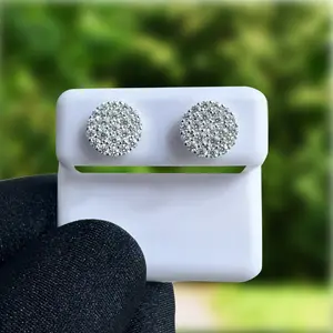 S925 Iced out Moissanite Earrings for Men and Women VVS D Color Quality