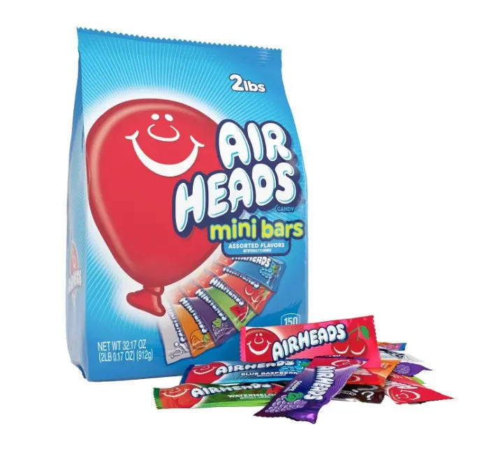 Airheads Mini Candy Bars, Assorted Taffy Variety Pack, 80 Count Bag | Assorted Flavors, Individually Wrapped Bulk Candy, Artficially Flavored