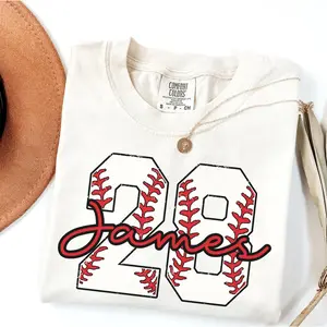 Custom Baseball Number T-Shirt, Gildan Baseball Tee, Baseball Fan Gift, Sports Mom tee