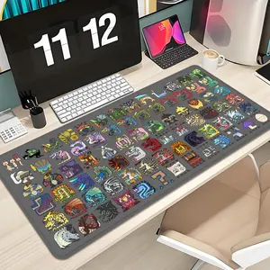 Monster Hunter Mouse Pad Design XXL 1000×500mm 900×400mm 800×400mm 600x300mm Large Gaming Mouse Pad - Extended, Thick, Non-Slip Rubber Base Desk Mat with Precision Stitched Edges - Washable Large Desk Pad