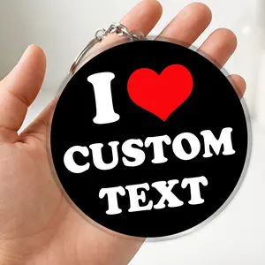 I ️ Custom Text Acrylic Keychain, Personalized Name or Message Keyring, Cute Clear Charm, Trendy Gift Idea, Unisex Accessory