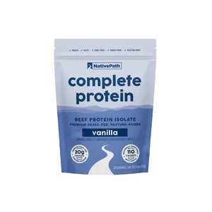 NativePath Vanilla Beef Protein Powder - 20g Protein, 30 Servings - Grass-Fed, Pasture-Raised Isolate with MCTs - Dairy Free, Zero Sugar, Keto & Paleo Friendly