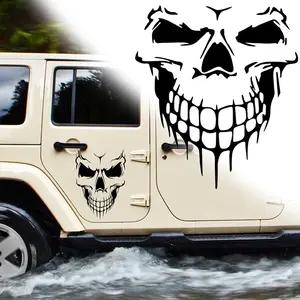 2026 New Car Sticker Skull Decal Horrific Skeleton Vinyl Decal Removable Waterproof Sticker Car Hood Window Auto Car Styling Accessories For Your Cars