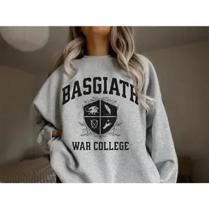 Fourth Wing Crewneck Basgiath War College Dragon Rider Sweatshirt Fantasy Academia Fourth Wing Hoodie and Sweater; T-shirt Cotton Womenswear