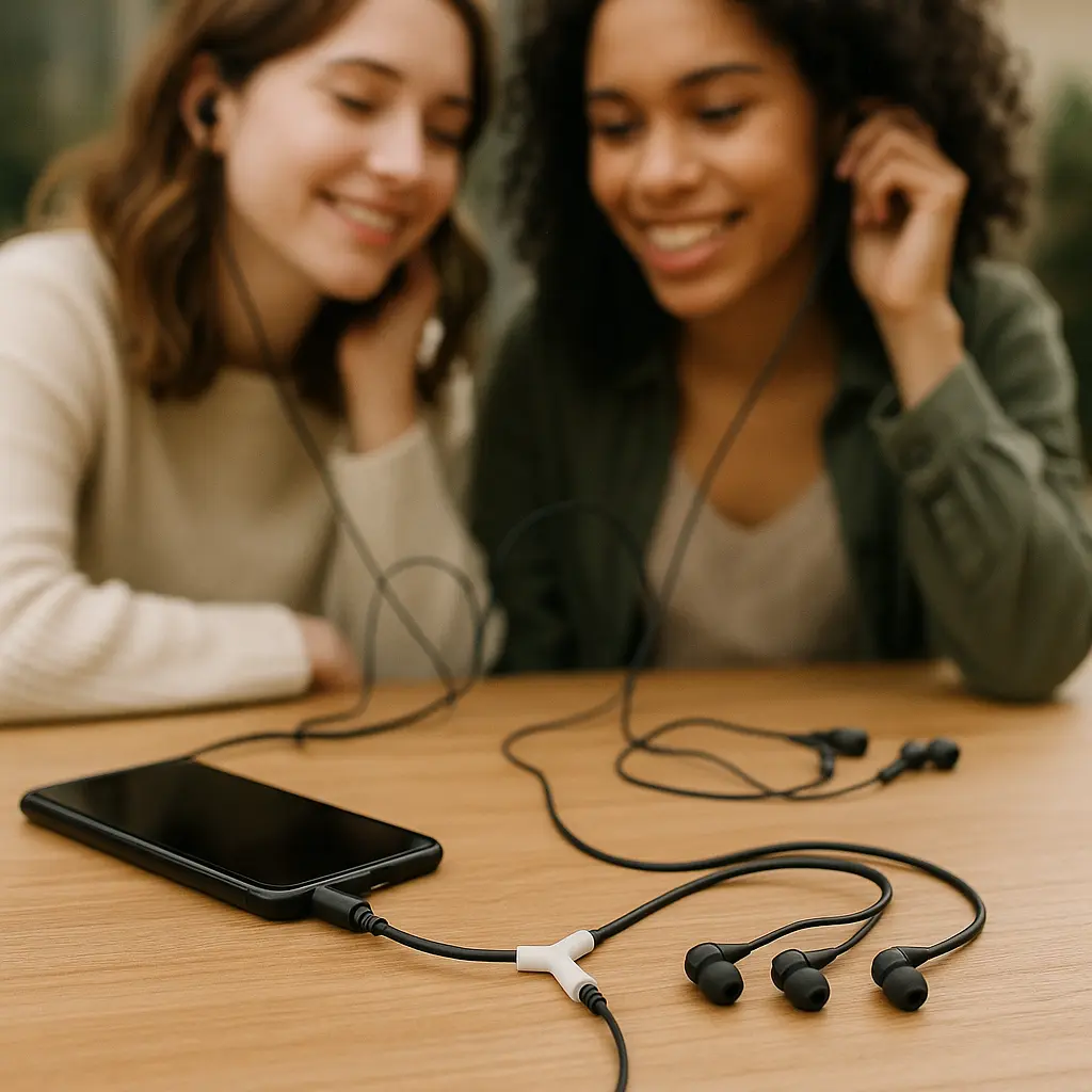 3.5mm Audio Female Y-Connector Splitter Cable