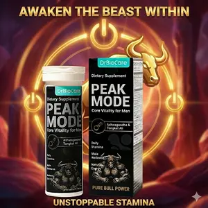 DrBioCare PEAK MODE: Core Male Vitality Supplement | 7-in-1 Blend with Tongkat Ali, Shilajit & Ashwagandha for Daily Energy & Stamina