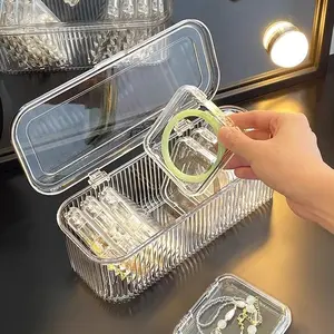 Acrylic Bracelet Storage Box, Elegant Clear Transparent Jewelry Organizer with 14 Portable Rust-Resistant Boxes, Gift for Women Girls
