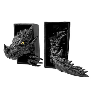 Dragon Design Book End, 2 Counts/set Decorative Book Ends, Creative Book End, Book Shelf Decoration, Home Decor Ornament, Room Decor, Gift for Friend, Bookshelf Accessory