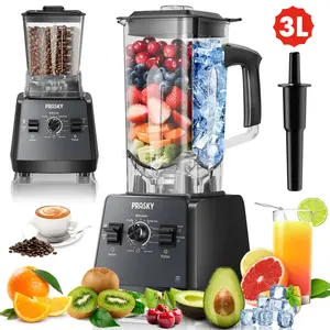 PRASKY Blenders for Kitchen, 3L/102Oz Large Capacity Professional Blender & Grinder Combo - 2-in-1 Powerful Dual-Container Kitchen & Household Appliance, BPA-Free for Smoothies, Ice Crush, Frozen Drinks Home Multifunction Juicer