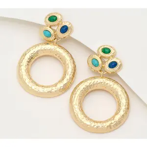 Susan Graver Classic Hammered Circle Earrings