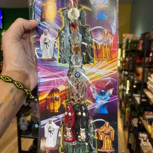 Santa Muerte Hanging Protection Charm with Hand of Fatima I