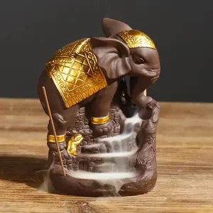 Creative Lucky Elephant Design Incense Burner, 1 Count Incense Stick Holder, Home Decor Ornament for Living Room Bedroom Office, Freshener