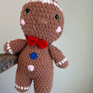 Handmade Gingerbread Men - Unique Crochet Design with Decorative Elements