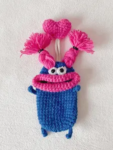 Handmade Knitted Car Key Cover, Cute Sausage Mouth Keychain, Mushroom Bag Charm, Jewelry Pendant, Perfect Gift for Mom, Friends, Anniversary