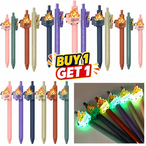 Gejoy 12/30 Luminous Dumpster Fire Pens Gifts Adulting Gifts Funny Gifts for Guys Ballpoint Pen for Teacher Emotional Support Gifts for Healthcare Coworkers White Elephant Party Favors Office Supplies Employee Appreciation Gift