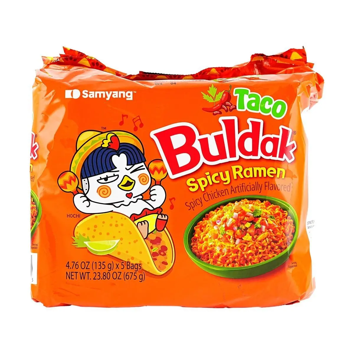 Samyang Buldak Ramen Noodles - Spicy Taco Flavor (5 Packs, 675g) - Authentic Korean Instant Noodles, New Flavor! Samyang Buldak Ramen Noodles - Spicy Taco Flavor (5 Packs, 675g) - Authentic Korean Instant Noodles, New Flavor!