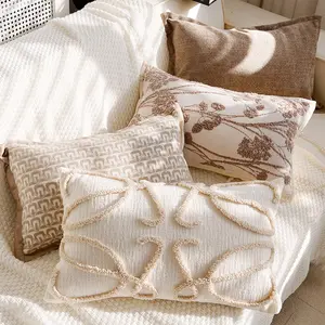 Brown Throw Pillow Maillard Sofa Cushion Cream Style Living Room Bay Window Headboard Pillow French Mid Century Style Pillowcase