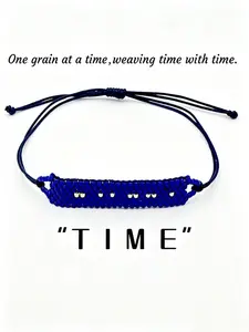 Time Theme Morse Code Miyuki Antique Bead Handmade Bracelet, Unique Crafted Jewelry, Perfect Gift for Enthusiasts