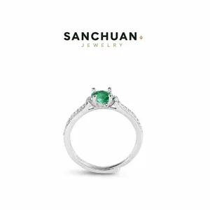 Luxury Multi-Gemstone Diamond Ring | White Gold Plated | Featuring Green, Blue, and White Stones | Perfect Gift for Special Occasions Adjustable open size Ring