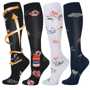 ISUNlE Compression Socks - 4 Pairs (15-20 mmHg) for Men & Women | Comfortable, Durable, and Supportive | Perfect for Everyday Use and Active Lifestyles | Breathable High Performance Fabrics, Mother's Day Gifts