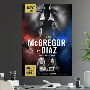 UFC 196 Conor McGregor Vs Nate Diaz and Holly Holm Vs Miesha Tate Welterweight Championship Title Fight POSTER UNFRAMED