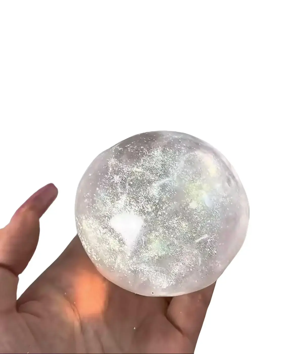 Chiboki 6cm Handmade Aurora Star Dream Clear Glitter Squishy Ball, ASMR Sensory Fidget Toy for ADHD/Autism Kids, Slow Rebound Stress Relief Gift