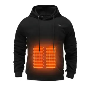 JointlyCreating Men's USB Heated Hoodie - USB Powered Adjustable Heating & Hood for Winter Riding Camping Cold Morning Commutes Runs small Orde 1 or 2 size up
