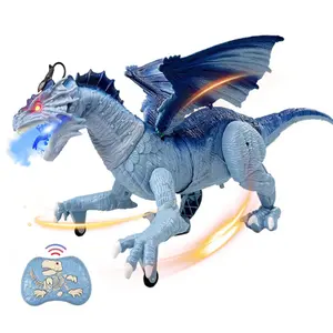 Remote Control Dragon Toy for Kids Ages 4–12 – Light-Up Interactive Dinosaur with Spray Mist, Roaring Sounds & Moving Head, Pretend Play Gift for Boys & Girls