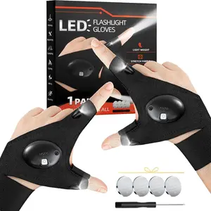 Gifts for Men Stocking Stuffers for Adults LED Flashlight Gloves Cool Gadgets Tools Outdoor Hands Free Flashlights for Fishing Repairing Camping  Men Birthday Christmas Gifts