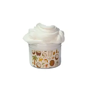 Coconut Milk Butter Slime - 8oz Creamy White Decompression Squishy, Soft Moldable Squishy Squishies, Fresh Coconut Scent, Soft Smooth Beach-Day Relief Toys Wobbling Slime Stress Toy