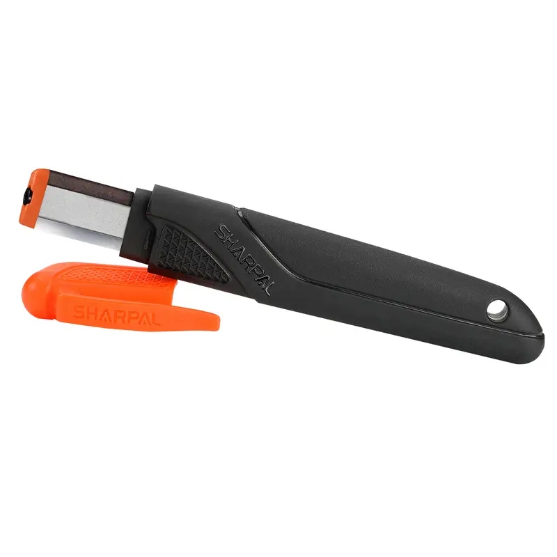 SHARPAL 129N Multipurpose Compact Ceramic Sharpening Tool - Durable Portable Tungsten Carbide Hand Sharpener with Pen-Clip Carry, Built-in Lanyard Hole, for Kitchen Knives, Repairing Damaged Blades, Garden Tools
