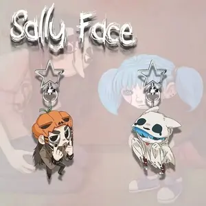 Sally Face Halloween Keychain – Larry Charm, Bag Accessory, Gift