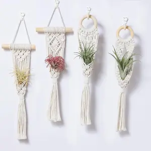 4 Pack Air  Holders, Wall Planters for Indoor  | Macrame  Hanger, Air  Hanger for Air Fern, Tillandsias (for Air , NO  Included)