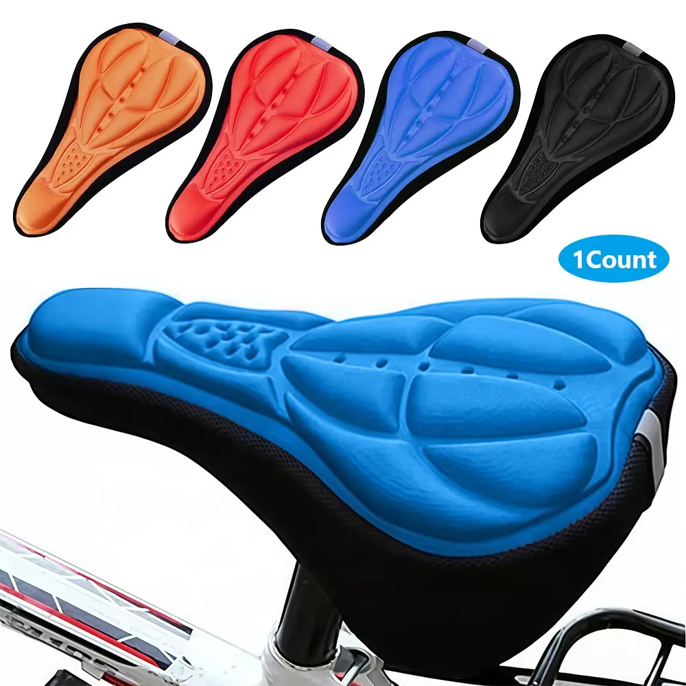 1Pcs Bike Seat Cover Bicycle Saddle Cushion with Drawstring & Waterproof Cover Large Comfortable Padded Oversized Paddle Cycling Accessories Bicycle Accessories