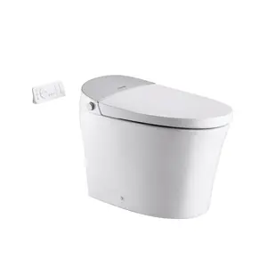 VEVOR Smart Toilet, Air Drying, Elongated Smart Toilet with Heated Seat, Clean Nozzle Auto Freshening System, Auto Open/Close Toilet with Remote Control LED Digital Display, Fits for Bathrooms