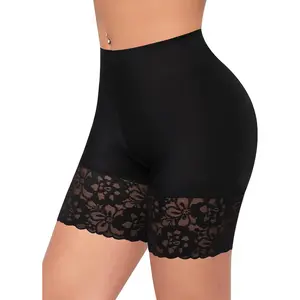 Large Slip Shorts for Under Dresses Women Seamless Anti Chafing Underwear with Soft Lace Hem, Stretch Boyshorts Panties, Stay Put Waistband, Smooth Thigh Saver Comfort Werena