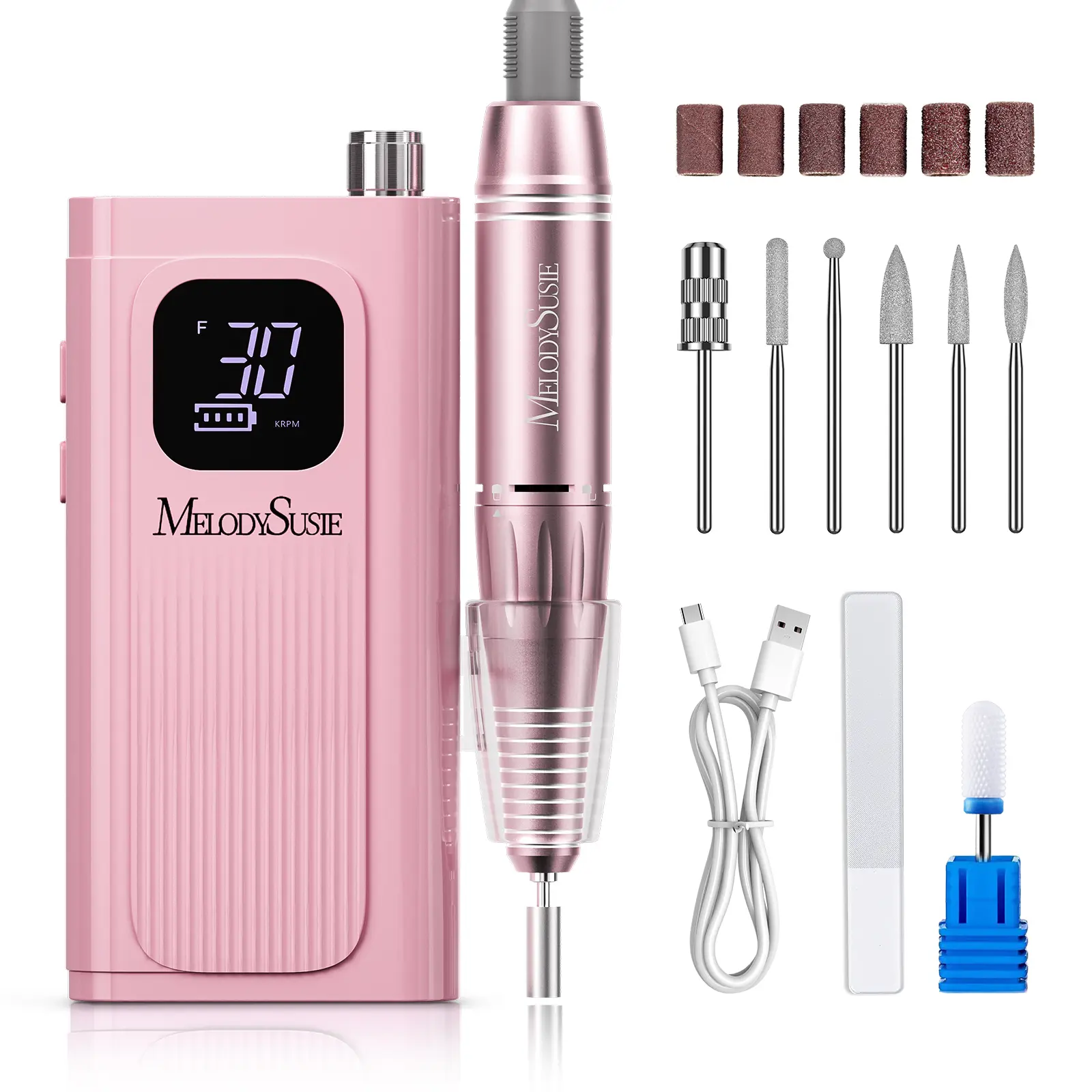 Professional SC300E Rechargeable Nail Drill 30000 RPM for Acrylic Nails Gel Polishing Manicure