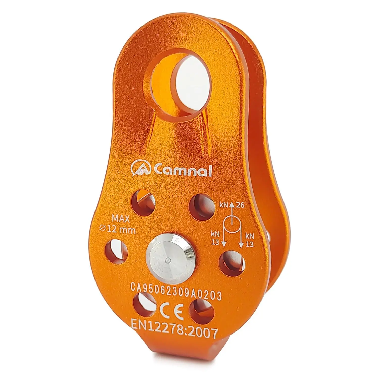 Climbing Fixed Plate Micro Pulley, General Purpose Small Single Sheave Hauling Pulley for Rock Climbing, Rappelling, Zipline Sports Etc (Orange, Pack of 1)