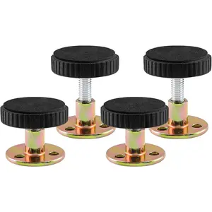 4 count Adjustable Threaded Bed Frame Anti-Shake Tool, Headboard Stoppers Bedside Anti Shake Tool for Beds, Cabinets, Sofa (30-42mm/ 1.18"-1.65")