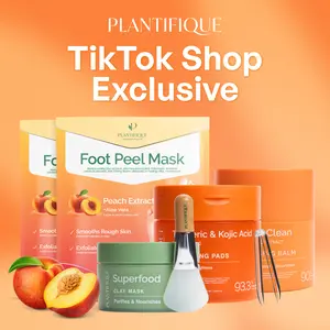 Plantifique Head-to-Toe Glow Bundle – Foot Peel Mask, Korean Cleansing Balm, Superfood Clay Mask & Kojic Turmeric Brightening Pads | Full-Body Exfoliation, Deep Clean, Pore Detox, Dark Spot Care & Radiance Boost Set