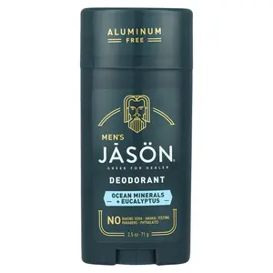 Jason Natural Men's, Deodorant, Aluminum Free, Ocean Minerals + Eucalyptus, 2.5 oz (71 g)